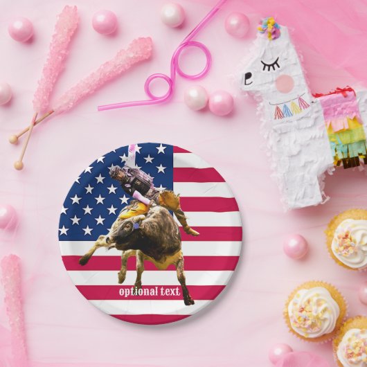 Rodeo Bullride Pappteller (Party)