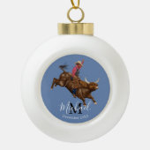 Rodeo Bullrider Keramik Kugel-Ornament (Vorderseite)