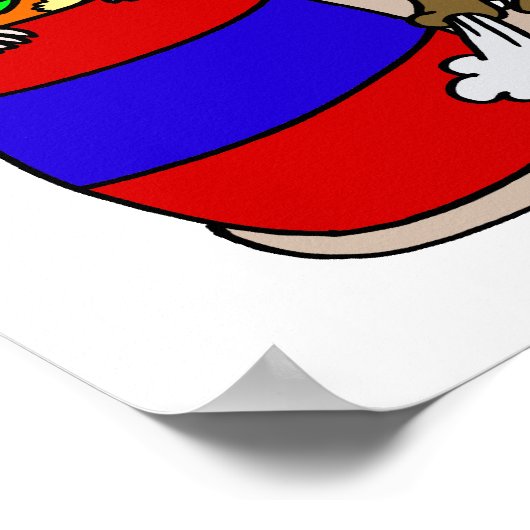 Rodeo Clown in Barrel Poster (Ecke)