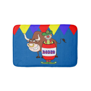 Rodeo Clown in der Badezimmerdekoration von Fass u Badematte