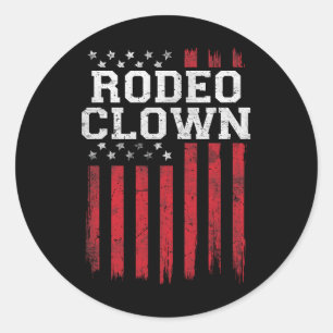 Rodeo Clown Proud American Flag Usa Patriot Patrio Runder Aufkleber