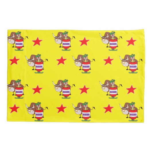 Rodeo Clown und Bull Personalize Pillow Case Kissenbezug (Rückseite)