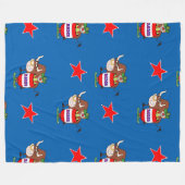 Rodeo-Clown und Stier Fleecedecke (Vorderseite (Horizontal))