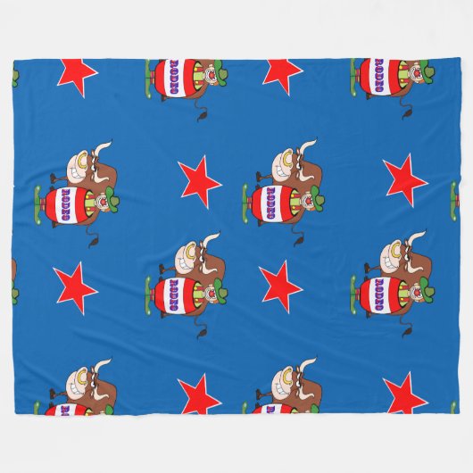 Rodeo-Clown und Stier Fleecedecke (Vorderseite (Horizontal))
