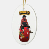 Rodeo-Clowns mit Text Keramik Ornament (Links)