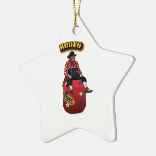 Rodeo-Clowns mit Text Keramikornament (Links)