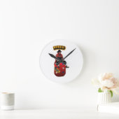 Rodeo-Clowns mit Text Runde Wanduhr (Zuhause)
