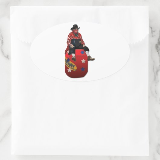 Rodeo Clowns Ovaler Aufkleber (Tasche)