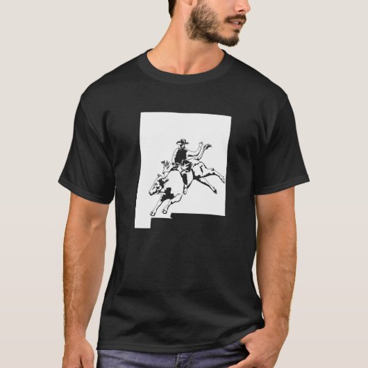 Rodeo Cow Rider Bull Riding Cowboy Karte New Mexic T-Shirt (Vorderseite)