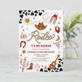 Rodeo-Cowboy 2. Geburtstagseinladung Einladung (Stehend Vorderseite)