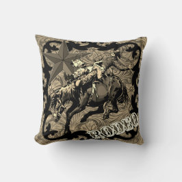 Rodeo Cowboy Bareback Bronc Rider Throw Kissen