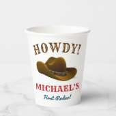 Rodeo Cowboy Birthday Party Cups Pappbecher (Vorderseite)