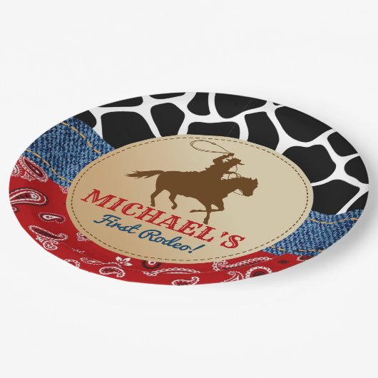 Rodeo Cowboy Birthday Party Teller (Schrägansicht)