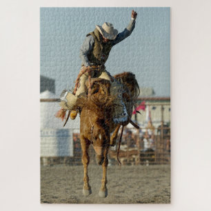 Rodeo-Cowboy-Bockendes-Pferd-Wilde-Fahrt Puzzle