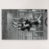 Rodeo Cowboy Bucken Pferd 8 Sekunden zu bewerten Puzzle (Horizontal)