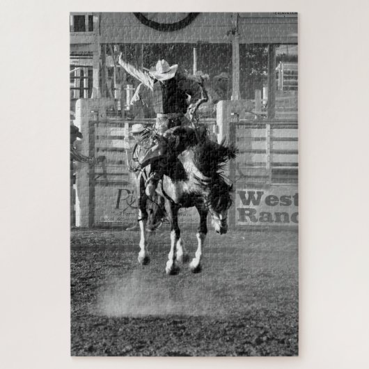 Rodeo Cowboy Bucken Pferd 8 Sekunden zu bewerten Puzzle (Vertikal)