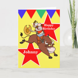 Rodeo Cowboy Bull Rider Geburtstagskarte Karte