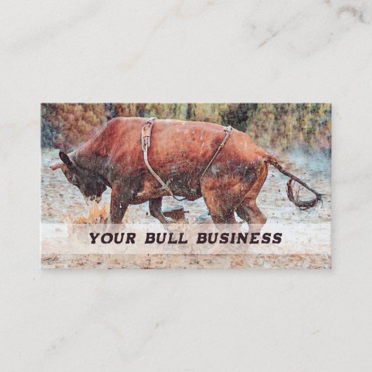 Rodeo Cowboy Bull Riding Visitenkarte (Vorderseite)