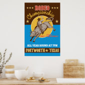 Rodeo Cowboy-Bulle auf dem Poster (Küche)