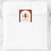 Rodeo Cowboy Cactus Beer Arch Baby Dusche Quadratischer Aufkleber (Tasche)