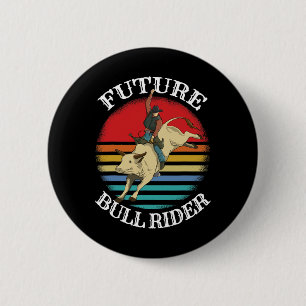 Rodeo Cowboy Cowgirl Barrel Racing Roping Horsebac Button