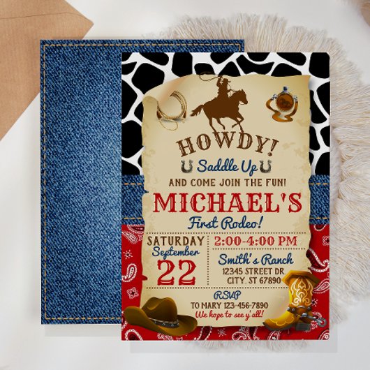 Rodeo Cowboy Einladung