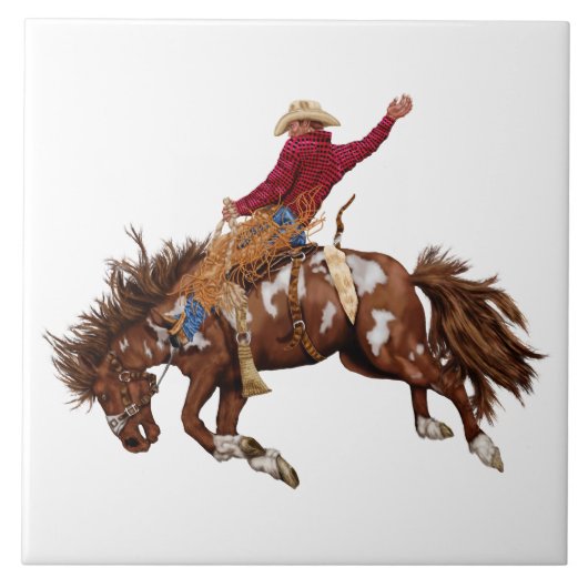 Rodeo-Cowboy Fliese (Vorderseite)