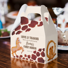 Rodeo Cowboy Geburtstag braune Kuh Muster Pony Geschenkschachtel