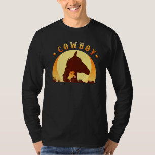 Rodeo Cowboy Horse Retro Style Sunset Vintag 2 T-Shirt