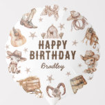 Rodeo Cowboy Kids Happy Birthday Ballon<br><div class="desc">Personalisierter Country-Jungen-Geburtstagsballon mit einem niedlichen Pferd,  Kuh und klassischen Cowboystücken,  dem Sprichwort "Happy Geburtday" und dem Namen der Kinder.</div>