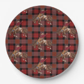 Rodeo Cowboy on Bucking Bronco Pappteller (Vorderseite)