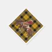 Rodeo Cowboy on Bucking Bronco Serviette (Ecke)