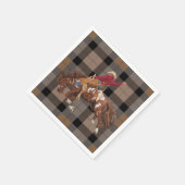 Rodeo Cowboy on Bucking Bronco Serviette (Ecke)