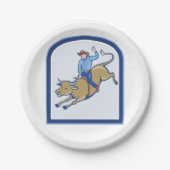 Rodeo Cowboy Pappteller (Vorderseite)