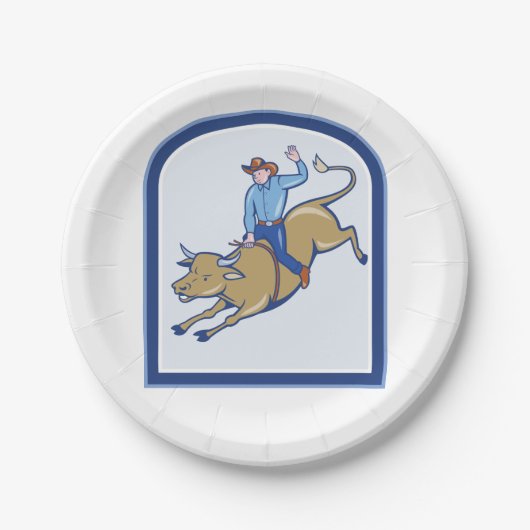 Rodeo Cowboy Pappteller (Vorderseite)