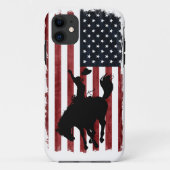 Rodeo Cowboy Patriotic Grunge Flag Case-Mate iPhone Hülle (Rückseite)