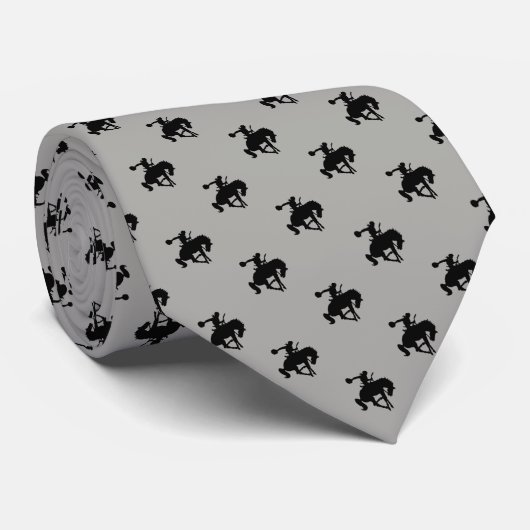 Rodeo Cowboy Pattern | Grau Krawatte (Gerollt)