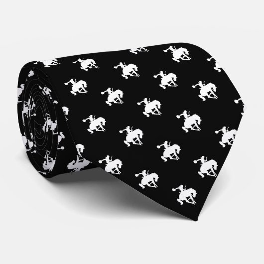 Rodeo Cowboy Pattern | Schwarz Krawatte (Gerollt)