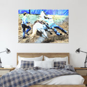 *~* Rodeo Cowboy Pferd AR22 WesternVintage Leinwanddruck (Insitu (Schlafzimmer))