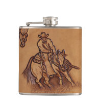 Rodeo-Cowboy Pferderuecken des Westerns lederner