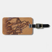 Rodeo-Cowboy Pferderuecken des Westerns lederner Gepäckanhänger (Vorderseite horizontal)