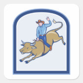 Rodeo Cowboy Quadratischer Aufkleber (Vorderseite)