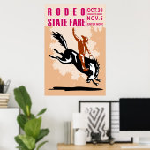 Rodeo Cowboy reiten Broncoposter Poster (Heimbüro)