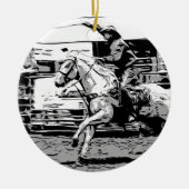 Rodeo Cowboy - Steer Roping Event Keramik Ornament (Vorne)
