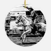Rodeo Cowboy - Steer Roping Event Keramik Ornament (Hinten)