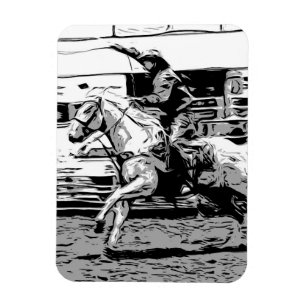 Rodeo Cowboy - Steer Roping Event Magnet