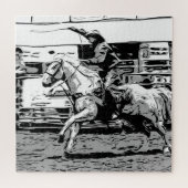 Rodeo Cowboy - Steer Roping Event Puzzle (Horizontal)