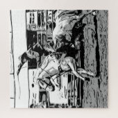 Rodeo Cowboy - Steer Roping Event Puzzle (Vertikal)