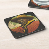 Rodeo Cowboy Steer Wrestling Untersetzer (Linke Seite)
