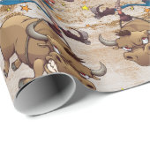 Rodeo-Cowboy-Stier-Reitland-Western Geschenkpapier (Rolleneckpunkt)